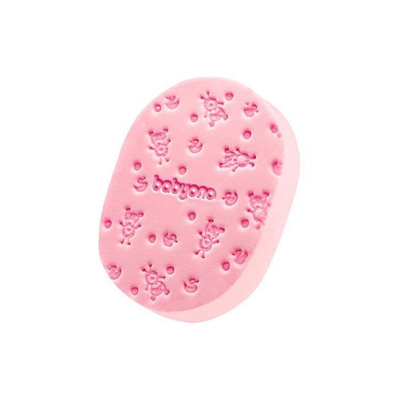 Eponge de bain pour bébé rose Babyono
