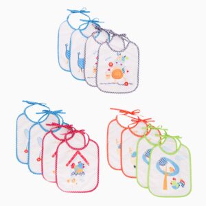 Lot de 6 bavoirs naissance animaux Interbaby