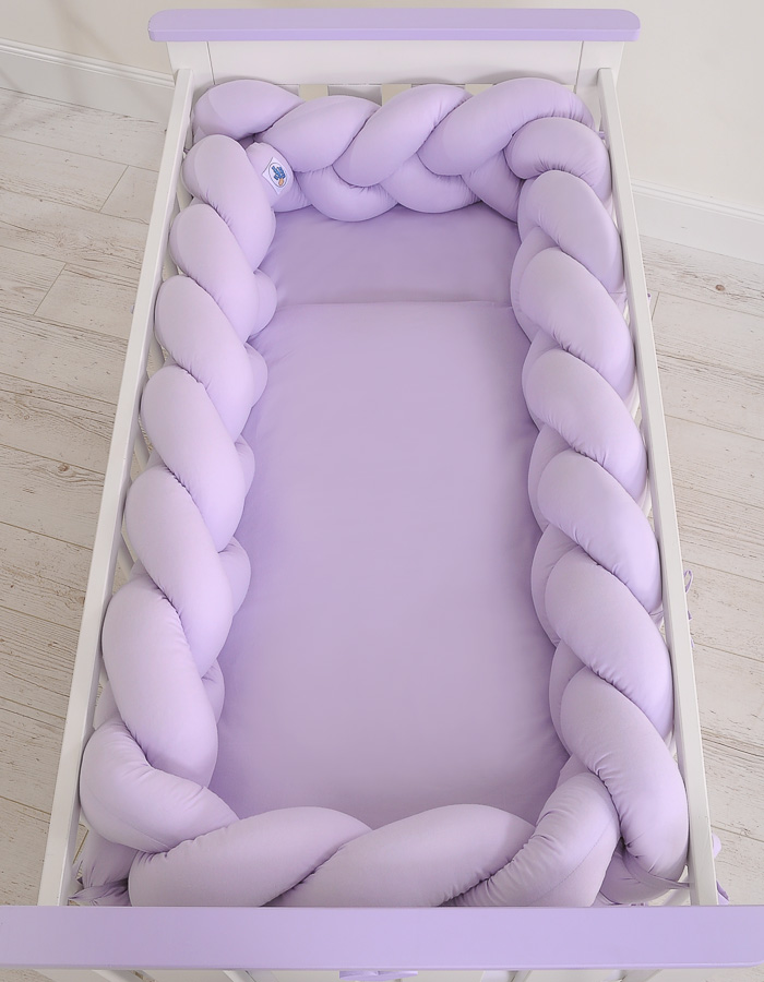 Tour de lit tressé lila